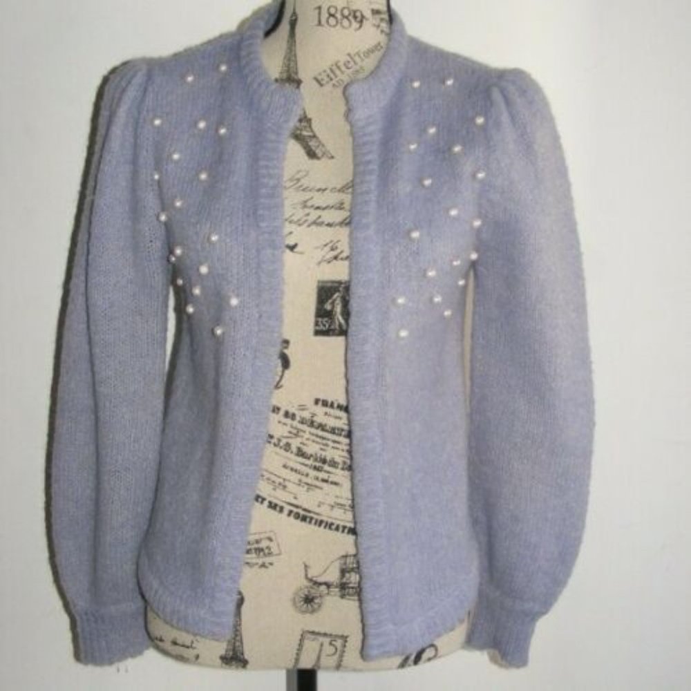 Vintage Ohrbach's Lavender 1960 Pearl Wool Sweater